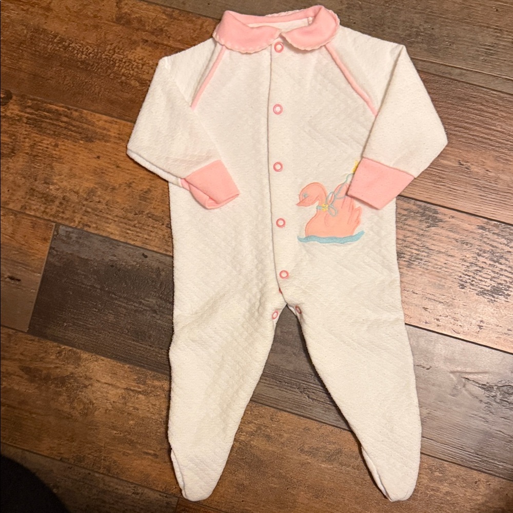 Pink and White Baby One Piece